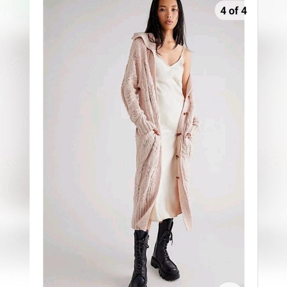 Free People Blush Cable Knit Cardigan - Picture 5 of 9
